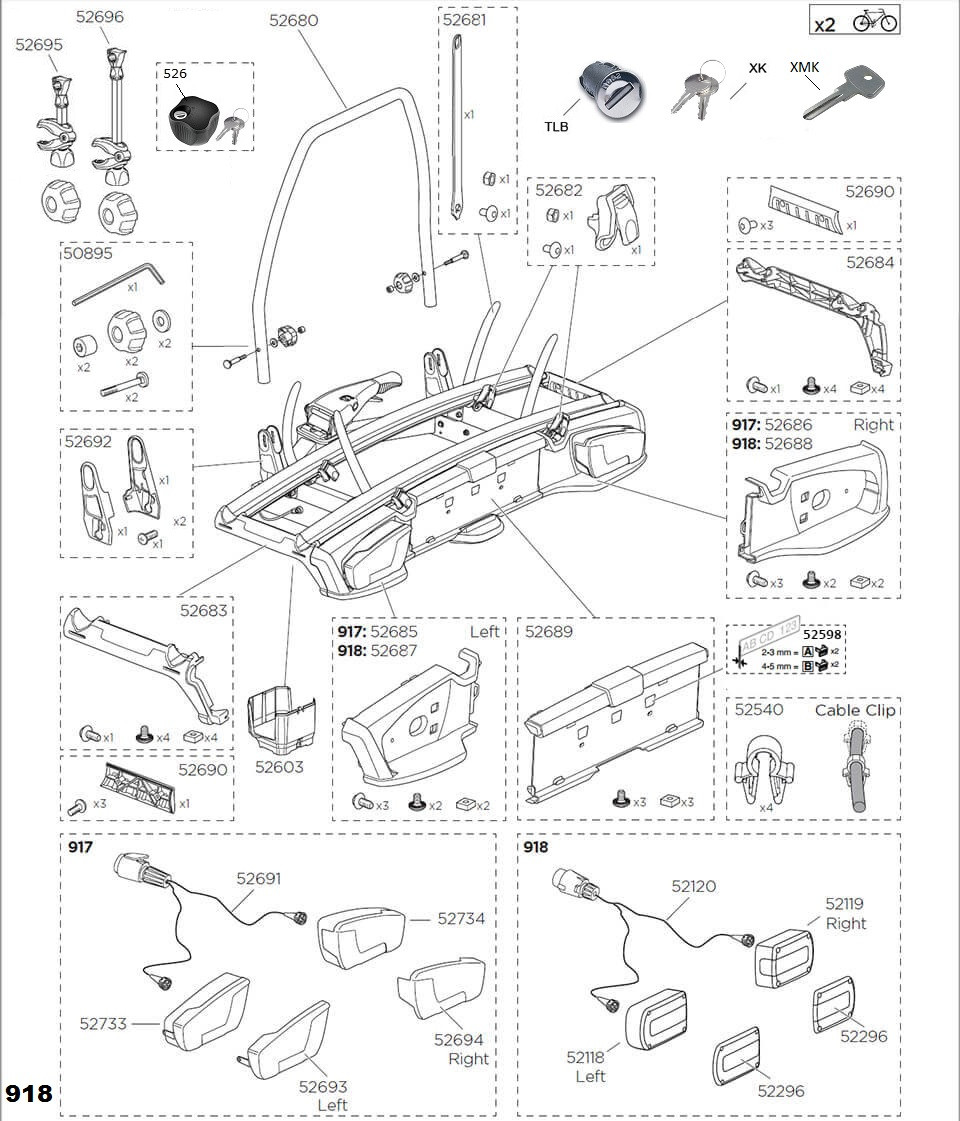 thule number plate clips